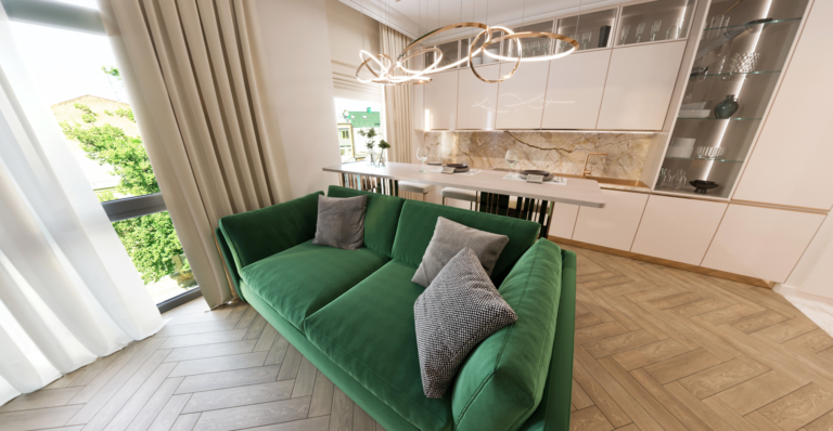 3d render трёхкомнатной квартиры