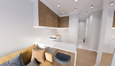 3d рендер по однокомнатной квартире V3