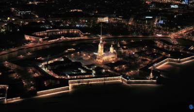 Аэросъёмка по ночному Петербургу 3D Model